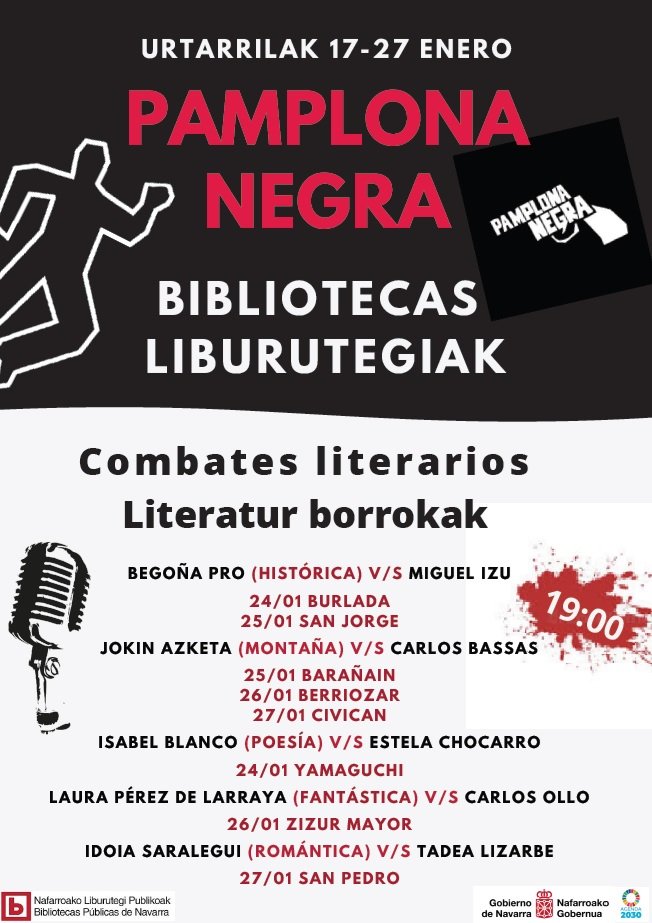 Entusiasmada por poder participar en #pamplonanegra junto a <a href="/Miguel_Izu/">love☄️</a> en los combates literarios. <a href="/biblioteca/">Omar Espinosa</a> de Burlada y en la de San Jorge.
Gracias <a href="/SusanaRLezaun/">Susana Rodríguez Lezaun</a> y