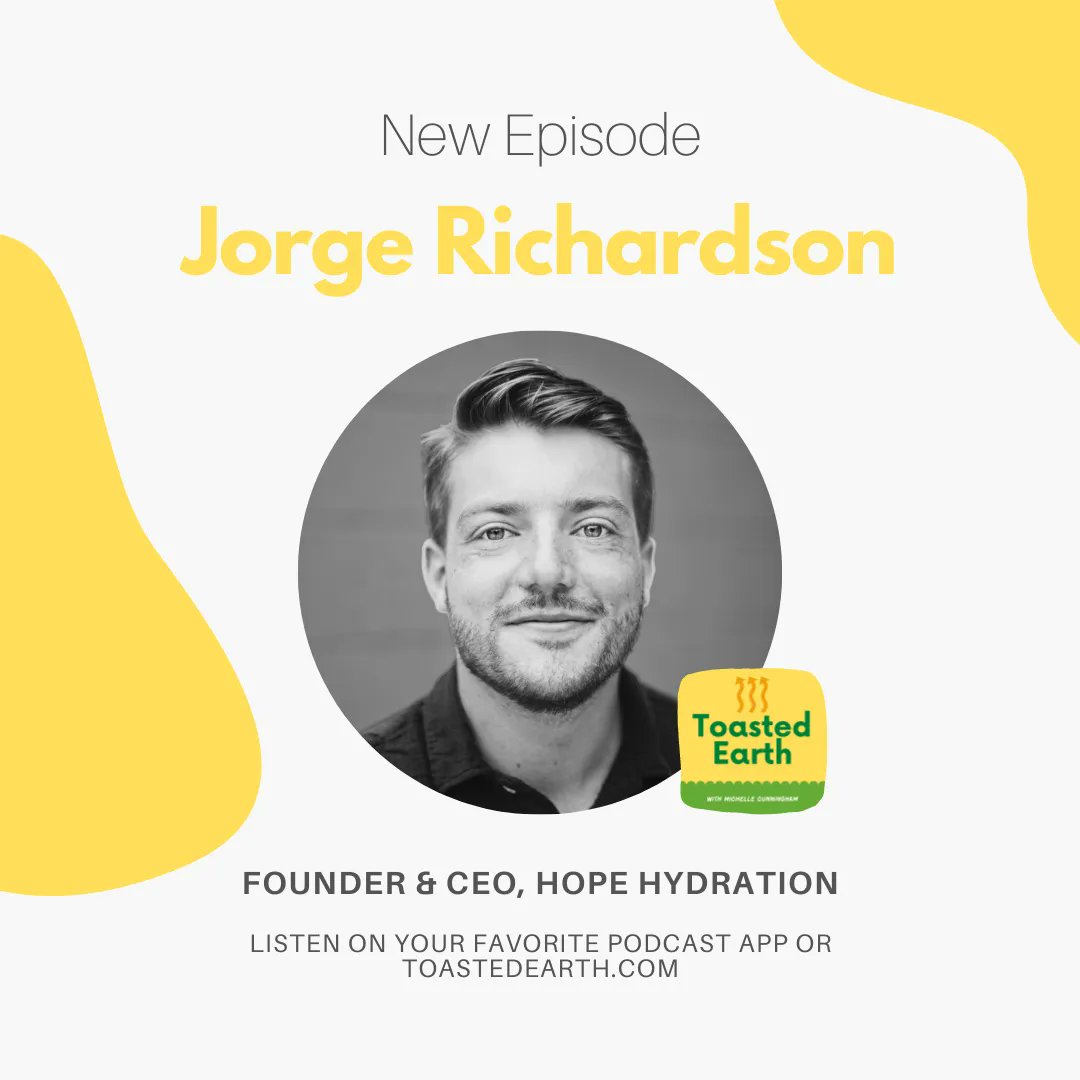 Episode 28 of Toasted Earth featuring Jorge Richardson, Founder &amp; CEO of <a href="/hopehydration/">HOPE Hydration 💧</a>, is now available! HOPE Hydration creates tech-enabled water refill stations to be placed in the biggest cities around the world offering free water and reducing plastic use. #plasticfree #h20