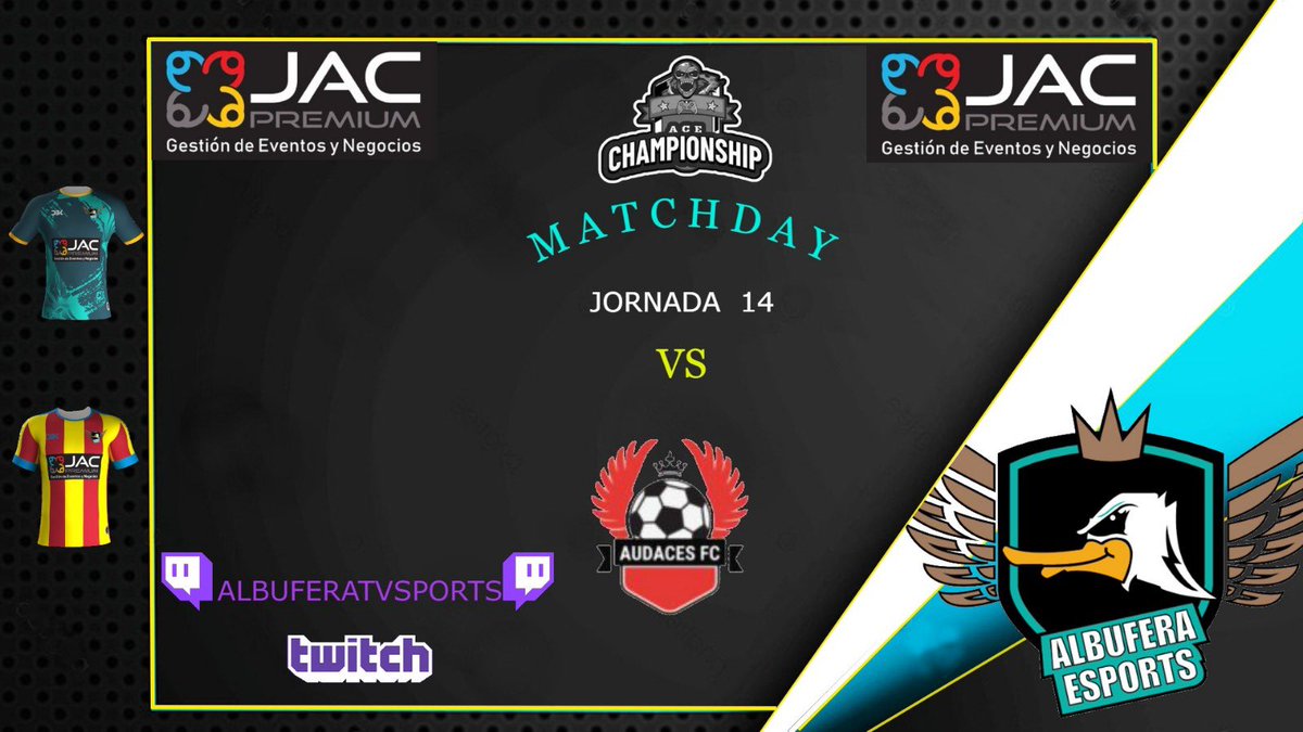 AlbuferaFC's tweet photo. MATCH DAY |⚽️🎮

🏆@Ace_espanaa 
🆚#AudacesFC
⏰22:00H
💼https://t.co/f6qLUcFC8Q

#AmuntAlbufera https://t.co/FgnArwa9IG
