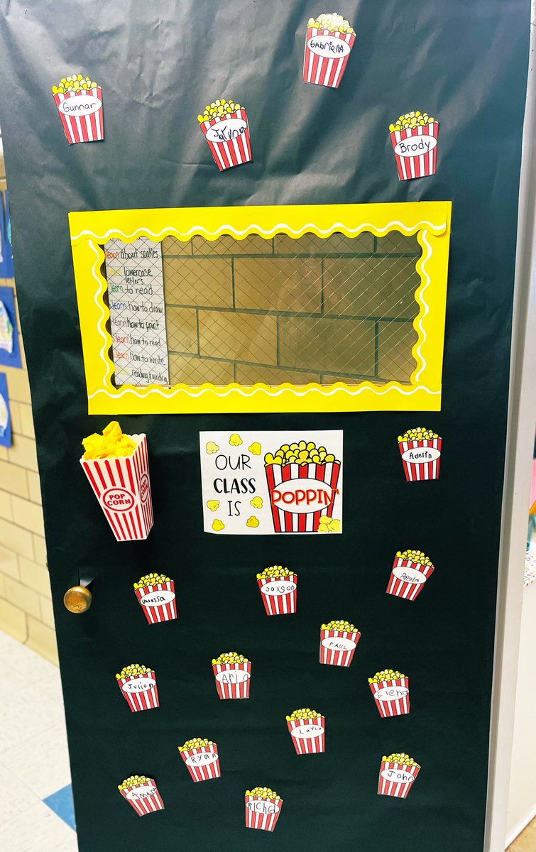 Our Class is Poppin’ 🍿!#doordecorating #CustersKinders <a href="/BayviewParents/">Bayview Parents</a> <a href="/BayviewESchool/">Bayview Elementary</a> <a href="/MTPSpride/">Middletown Township Public Schools</a>