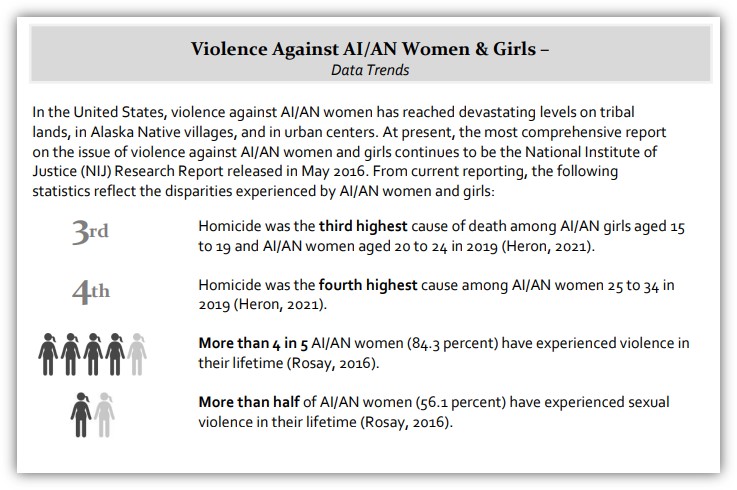 Today is the Violence Against Women Act National Policy Day of Action! Why is #VAWA reauthorization so critical? View our recent data brief on Violence Against AI/AN Women &amp; Girls and contact your Senators today. #TribalVAWA

📊 bit.ly/3Bacbka