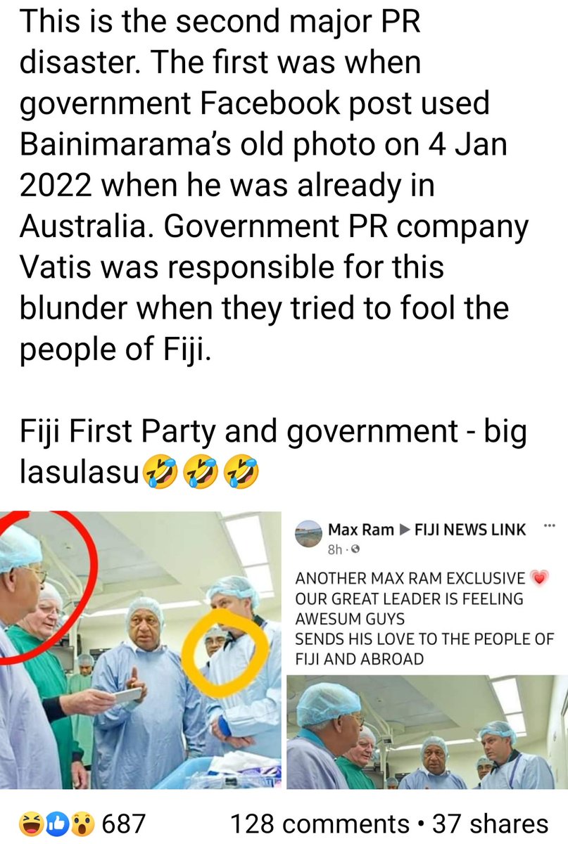 Fijitruth's tweet photo. When Fiji Ffp Regime PR Agent #VATIS | #Qorvis shoots itself in the foot. Fiji Peoples are getting quite good in figuring out
#FAKE v #TRUTH
of the matter📍 https://t.co/g2OdhkAlIU