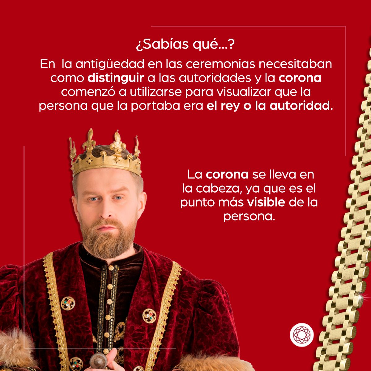 El uso de las coronas como un distintivo de soberanía es muy antiguo. El #oro por ser un metal muy apreciado fue ampliamente utilizado para la fabricación de las coronas reales.
CRISTALJOYAS.COM

#joyeria #joyeriamexico #datoscuriosos #oro