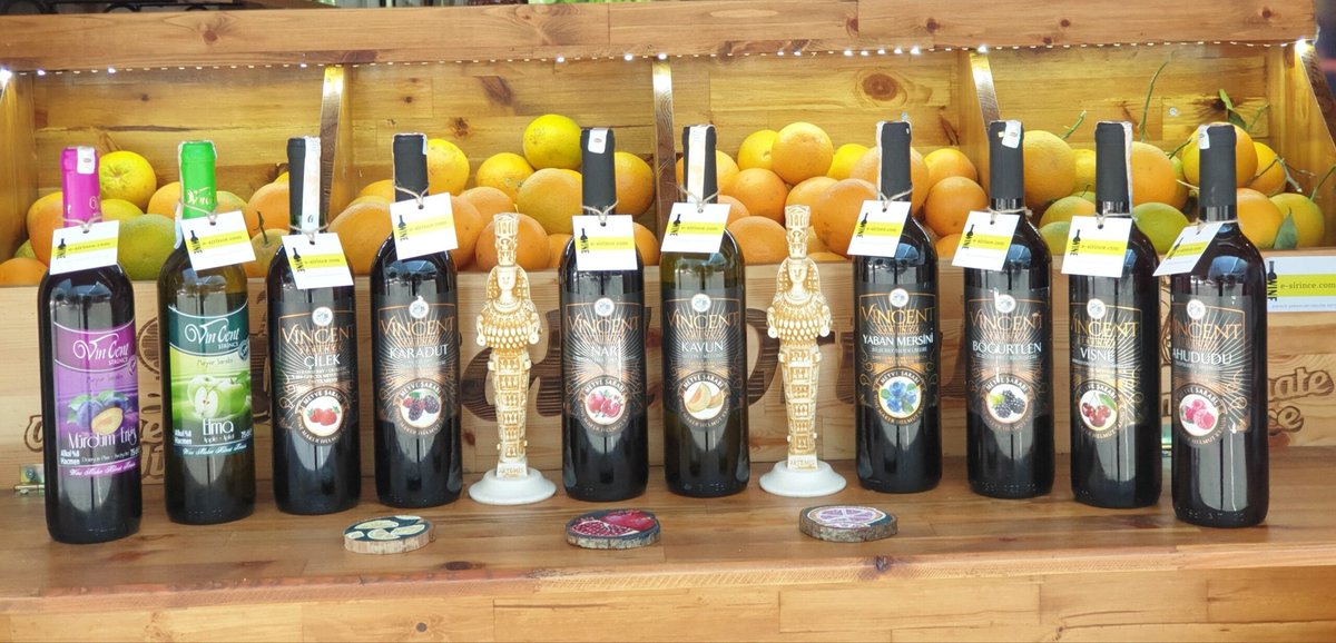 Vincent Meyve Şarap Çeşitleri;
Çilek

Elma

Mürdüm Eriği

Karadut

Böğürtlen

Ahududu

Yaban Mersini

Kavun

Nar

Vişne

Alkol Oranı: %8

En çok rağbet gören meyveli: Vincent Ahududu &amp; Çilek
