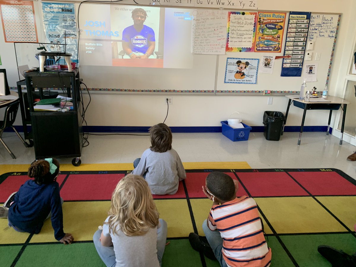 missgoldman19's tweet photo. Today we had a Mindful Minute with Josh Thomas, a Buffalo Bills and Classroom Champion mentor, to learn about hard work and how it pays off. We work hard in our room! @ClassroomChamps @BuffaloBills @PawSchoolsCIA @PawtSchlsonRIse @PotterPandas1 @PSDRI_Schools #hardwork #sel https://t.co/viUPkbWdhv