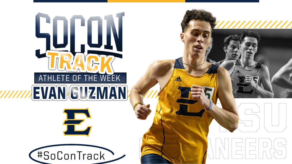 SoConSports's tweet photo. The SoCon first set of track and field athletes of the week awards have been announced!⤵️

Track: Evan Guzman (@ETSU_TF_XC) &amp; Megan Marvin (@FurmanXC) 
Field: Seth Wolfe (@SamfordXC_TF) &amp; Symphony Buxton (@ETSU_TF_XC)  

🔗https://t.co/XJWy0KXvuc 

#SoConTrack🏃 https://t.co/02k5JZHPmi