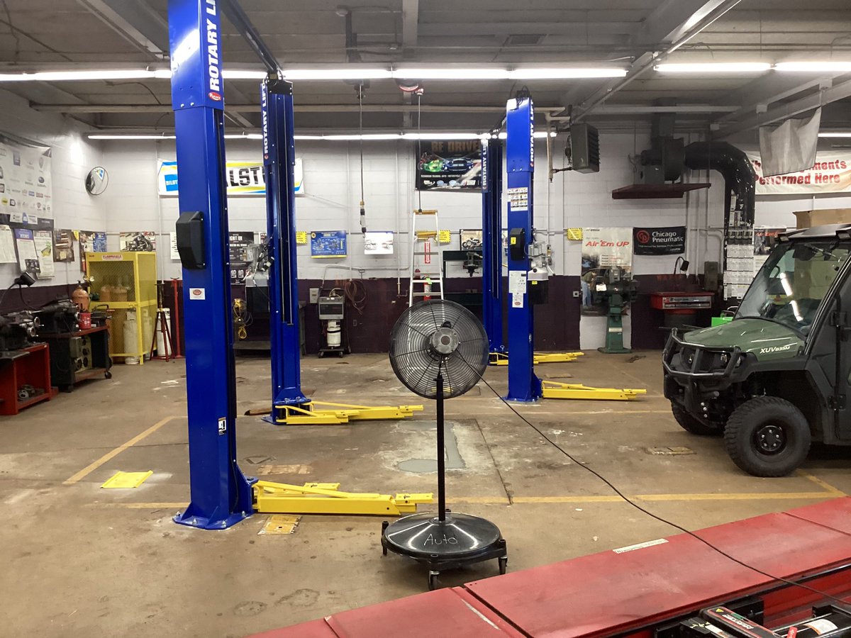The auto shop is looking to get back to our normal routine, thanks to our new updated lifts. Feels good to be back! Now we wait for the concrete to dry ☹️