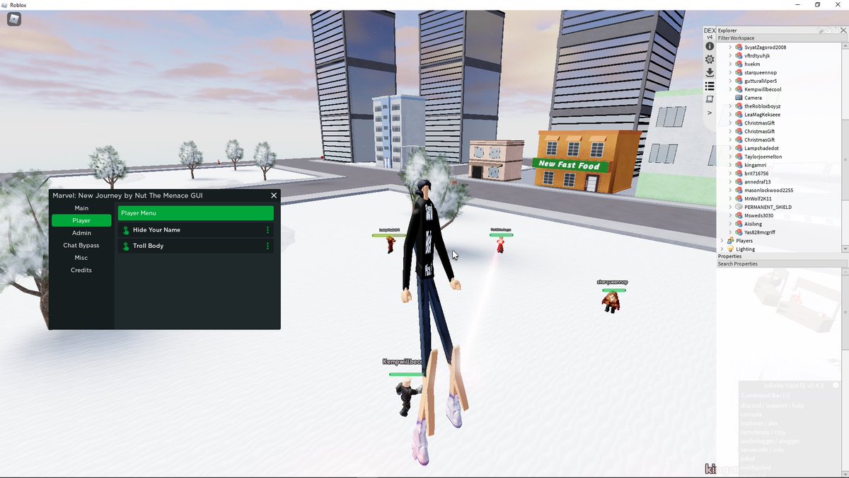 DatExploiter's tweet image. Working on new stuff 😘 MNJ 

#CodeNewbie #scripts #roblox #robloxexploits #exploiting #marvel #robloxmarvel