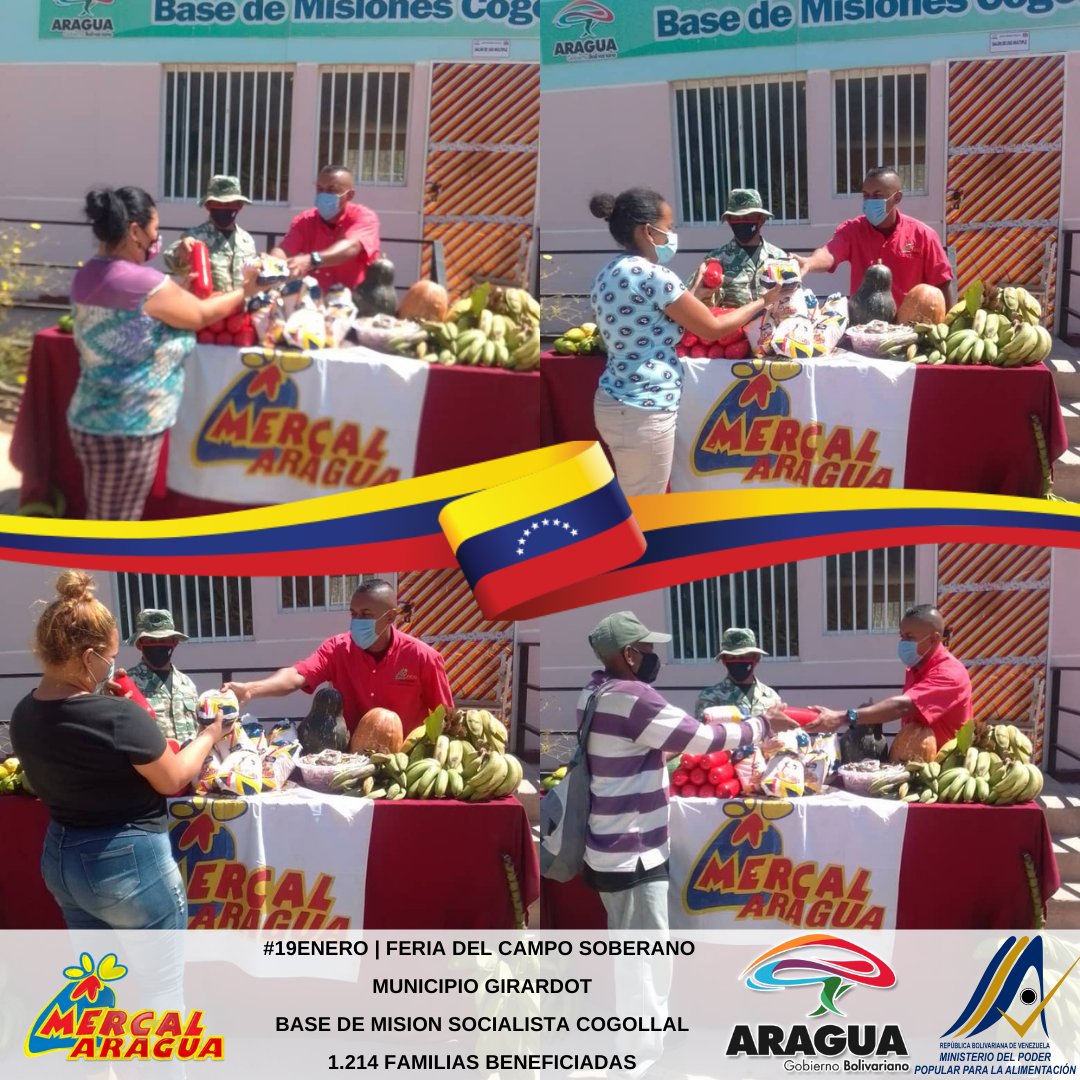 AmorPorAragua's tweet photo. #19Enero | 1214 familias de la Base de Misiones Socialistas Cogollal del Mcpo Girardot, fueron beneficiados con la entrega de rubros proteicos a través de la feria del campo soberano.

#VenezuelaDePaz https://t.co/8kiWHEl6Js