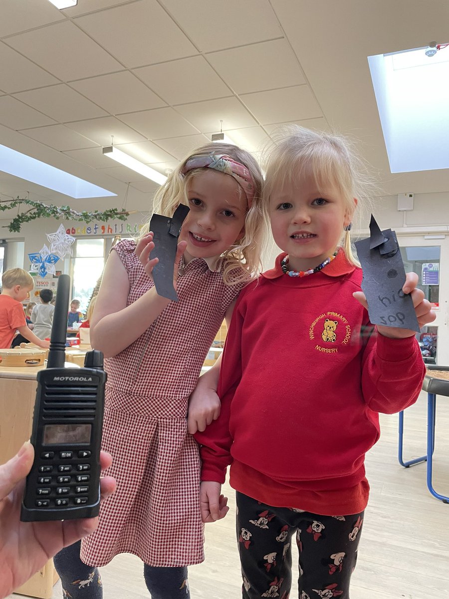 WinchburghN's tweet photo. After seeing Mrs Burnett with her Walkie Talkie we decided to make our own and help out around the nursery using the Walkie Talkies to communicate #reallifeplay @WinchburghPS https://t.co/shPDpm5e8z
