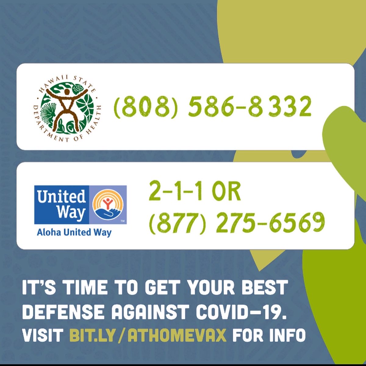 Lunalilo_Home's tweet photo. O‘ahu, Maui and Hawai‘i Island residents may be eligible to have a local provider give you a first, second or booster shot in the privacy of your own hale. Call the helplines or visit https://t.co/ofzlfTZaxq to learn more. https://t.co/gCAuaOATzx