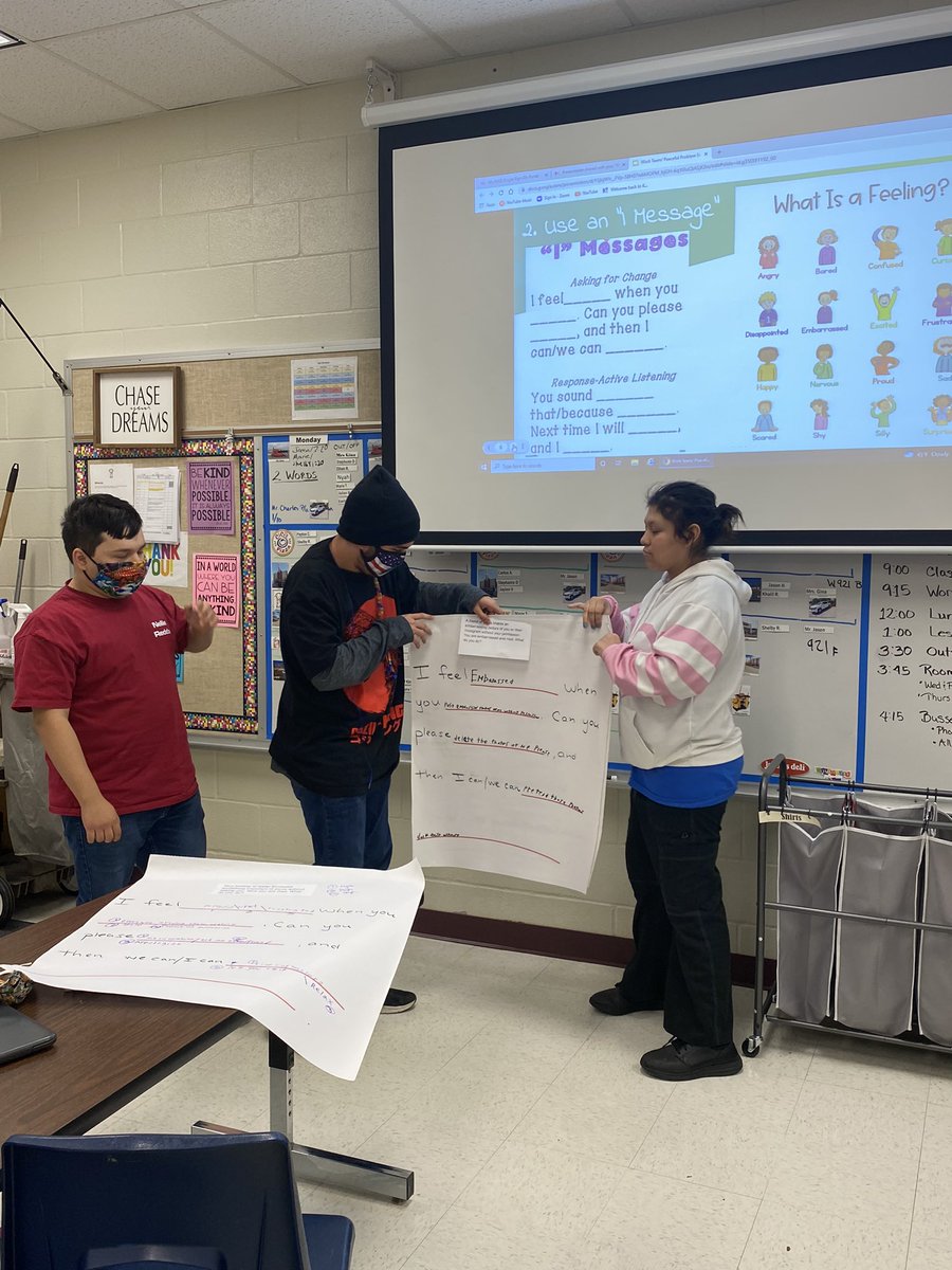 ReddixCounselor's tweet photo. Students in @ReddixCharles class showed off their skills on how to work through conflict independently by using “I” statements. 1 step closer to a more successful adult life! @NISDReddix https://t.co/9l5lJRTjRw