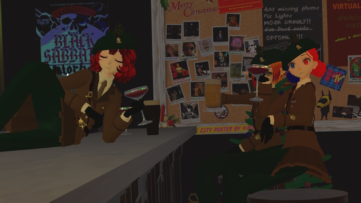 BAFRPT's tweet photo. Here we have some members of the Royal Irish Regiment enjoying some drinks in an Irish pub World. #BAFRP #VRChat #RIRISH https://t.co/WaldQ2MZNz