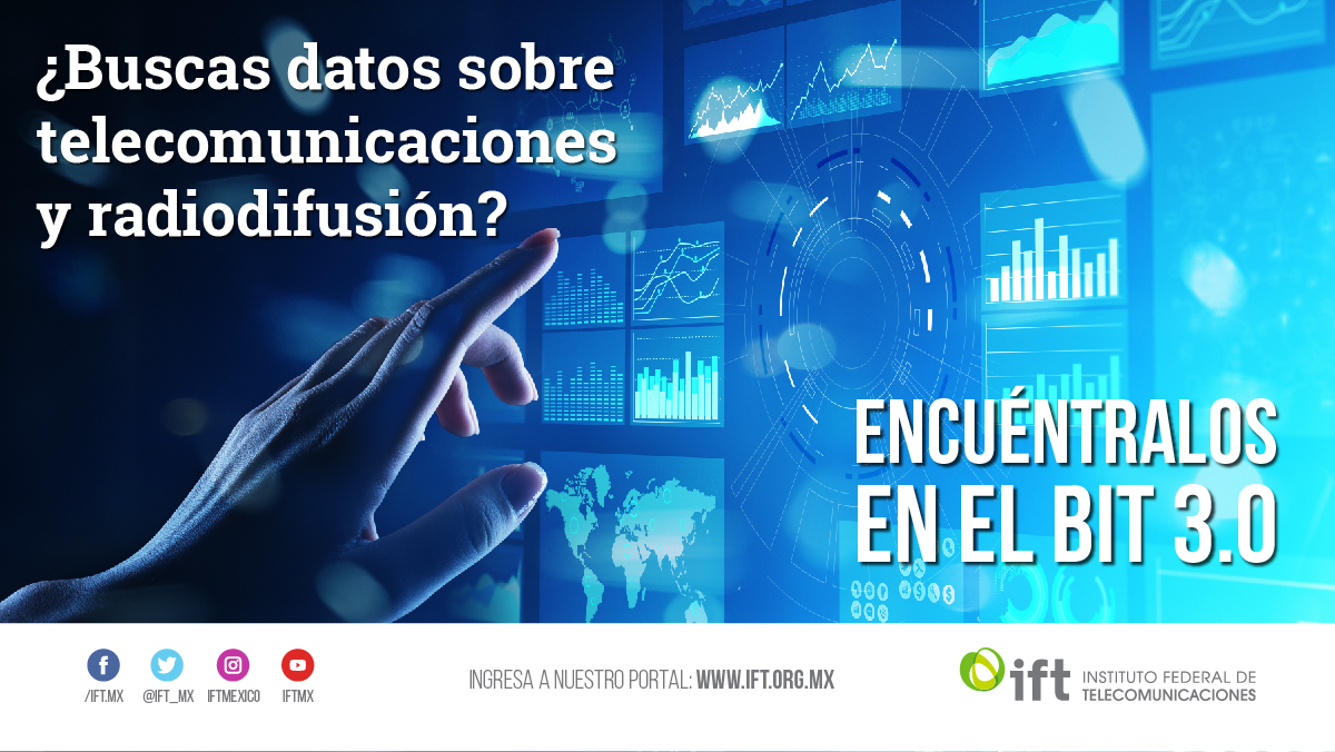 Con el #BIT 3.0 podrás realizar consultas de datos sobre telecomunicaciones y la radiodifusión, así como su desarrollo en México. 
¡Ahora es más fácil y eficiente conocer los datos! &gt;&gt;&gt; bit.ift.org.mx/BitWebApp/