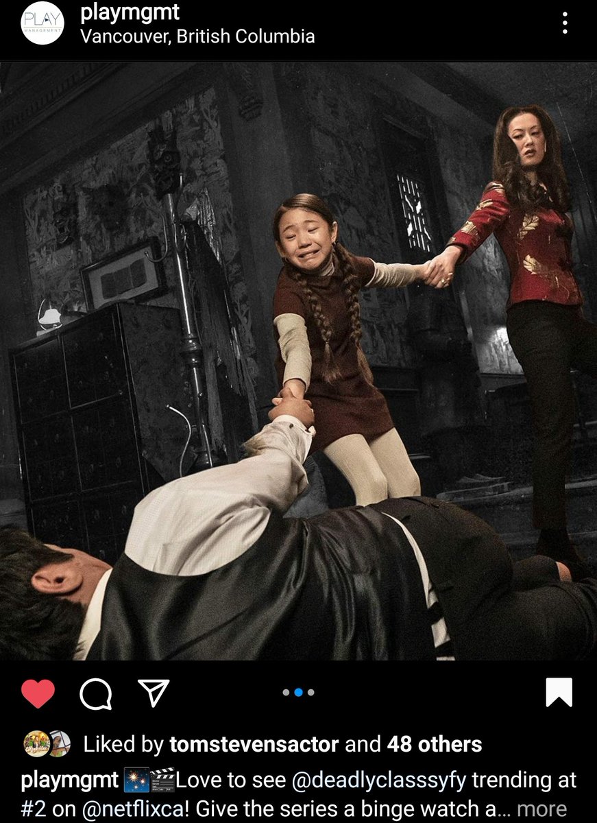 MissVivaLee's tweet photo. #deadlyclass
#2 in Canada on @netflix
So happy for the incredible cast finally getting some love for what is obviously a modern day #cultclassic
#nahialin #masterlin #madamegao https://t.co/8dxsi4lHn1