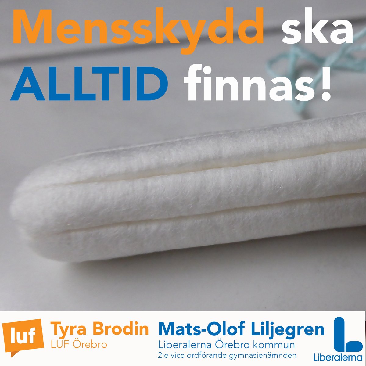 dittorebro's tweet photo. S, KD och C som tvingade igenom beslut om kostnadsfria mensskydd på Örebro kommuns gymnasieskolor. De vill ha kostnadsfria mensskydd bara under år 2022. Använder de mensskydd som valfläsk? Mensskydd ska ALLTID finnas - inte bara under valår! https://t.co/gRNrlpCKpv https://t.co/36shL9XT17