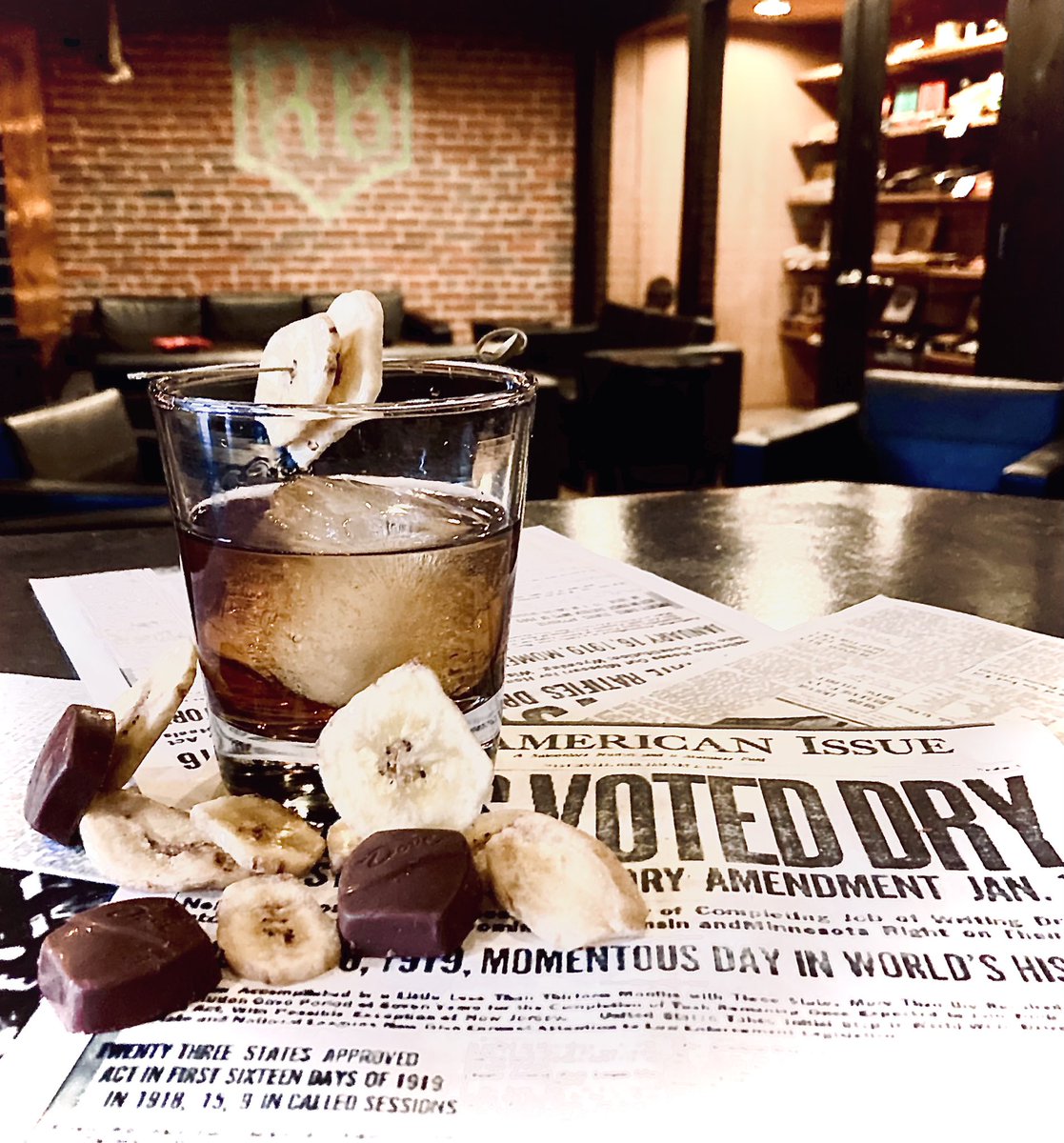 Weekly drink special at RB Cigar Bar &amp; Speakeasy-Banana Nut Bread Old Fashioned