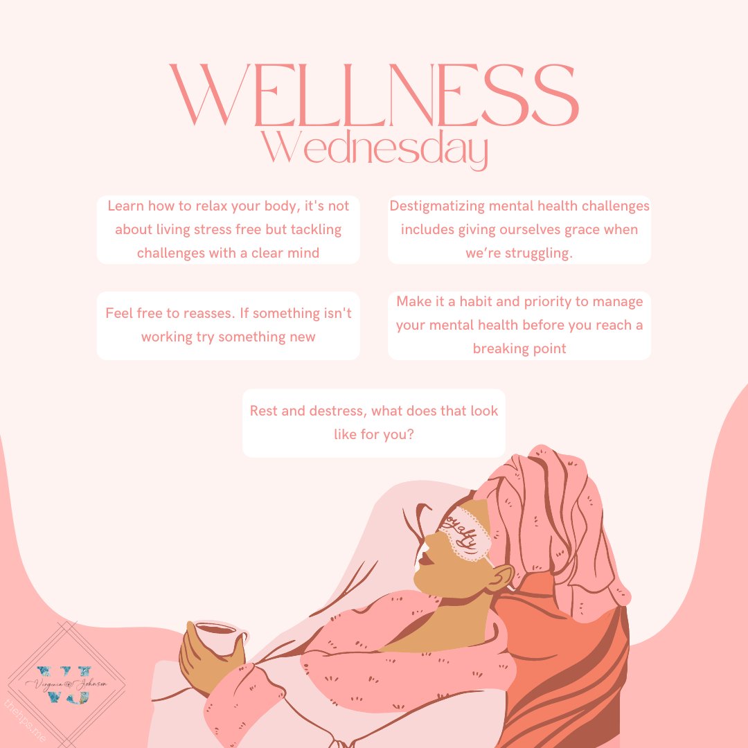 DrVirginia1's tweet photo. It's Wellness Wednesday! Here are a few tips to maintain your mental health! #WellnessWednesday #mentalhealthawareness https://t.co/uQNs54765M