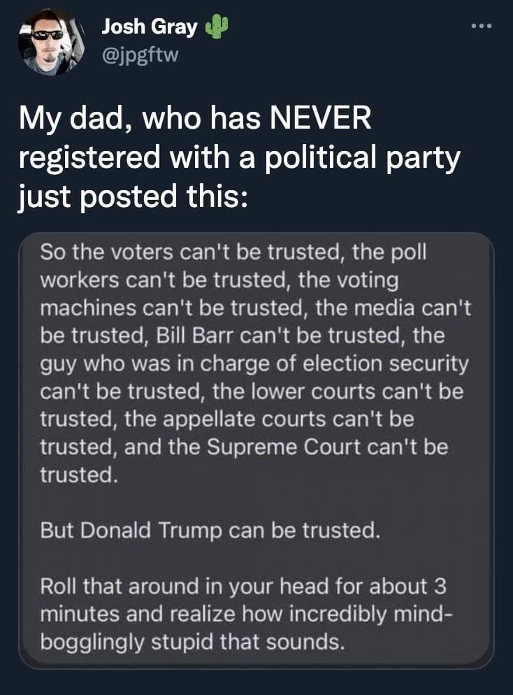 NoSnoopForYou's tweet photo. @JackPosobiec @AdamKinzinger PLEASE people, use some logic. #trumplied https://t.co/rAORVqtyEQ