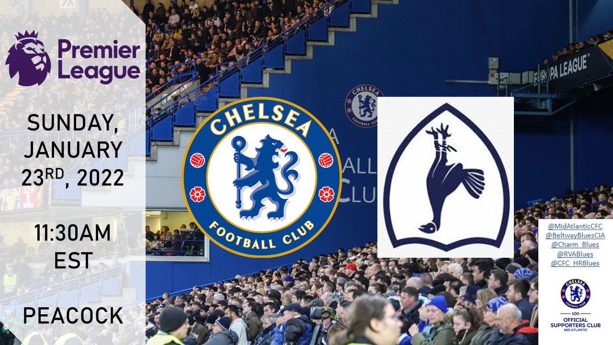 Spurs...again.

Except for this round, we don't have to travel to that North London Toilet.

Join your Mid-Atlantic locals here:
<a href="/BeltwayBluesCIA/">Beltway Blues</a> 👉 <a href="/irelands4courts/">Irelands Four Courts</a>
<a href="/charm_blues/">Charm City Blues ⭐️⭐️</a> 👉 <a href="/Slaintepub/">Sláinte Irish Pub</a>
<a href="/RVABlues/">RVABlues</a> 👉 <a href="/pennylanepub/">Penny Lane Pub</a>
<a href="/Cfc_HRBlues/">Hampton Roads Blues</a> 👉 @murphysvb

#CFC #ChelseaHereChelseaThere