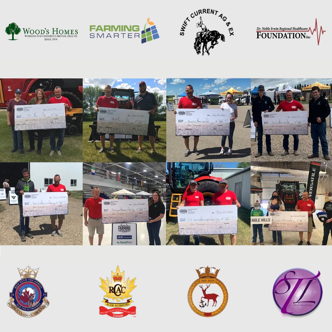 TFFTour's tweet photo. #DYK, we give back to each TFFT host community? The amazing charities:
#TFFT21
@ChildMntlHealth
@FarmingSmarter
@SCAGEX
@DrIrwinFDN

#TFFTRedDeer
Red Deer Cadet Programs
Smiles Thru Lindsey

#ThanksForFarmingTOUR
Multiple clubs in @4HCanada, @4halberta, @4HSask and @4HManitoba https://t.co/1JE4kOPEbn