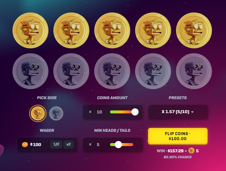 rollbit's tweet photo. Our new house game X-Flip is live! 🪙

Flip 1 to 10 coins in Rollbit's unique spin of a casino classic.

RT + tag 2 friends who will want to play X-Flip. 

We'll be giving one lucky tagger &amp; their 2 friends $500 each!🎁

Play now: https://t.co/5xh5NLut5C https://t.co/EszRO6dwqq
