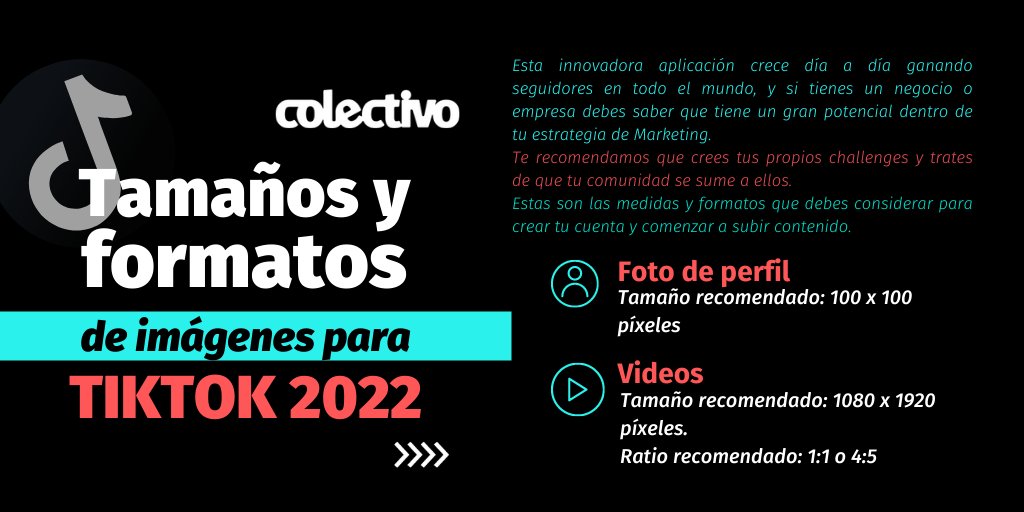 CMarketero's tweet photo. ¡Formatos y medidas de TikTok del 2022!

Debes tener en cuenta que a los usuarios no les gusta ver la clásica publicidad, así que deberás ponerte CREATIVO y  divertir o entretener mientras tratas de vender.

¿Complicado? Contáctanos y solicita tu cotización:(+591) 62533323 https://t.co/3lhOzBVRfC