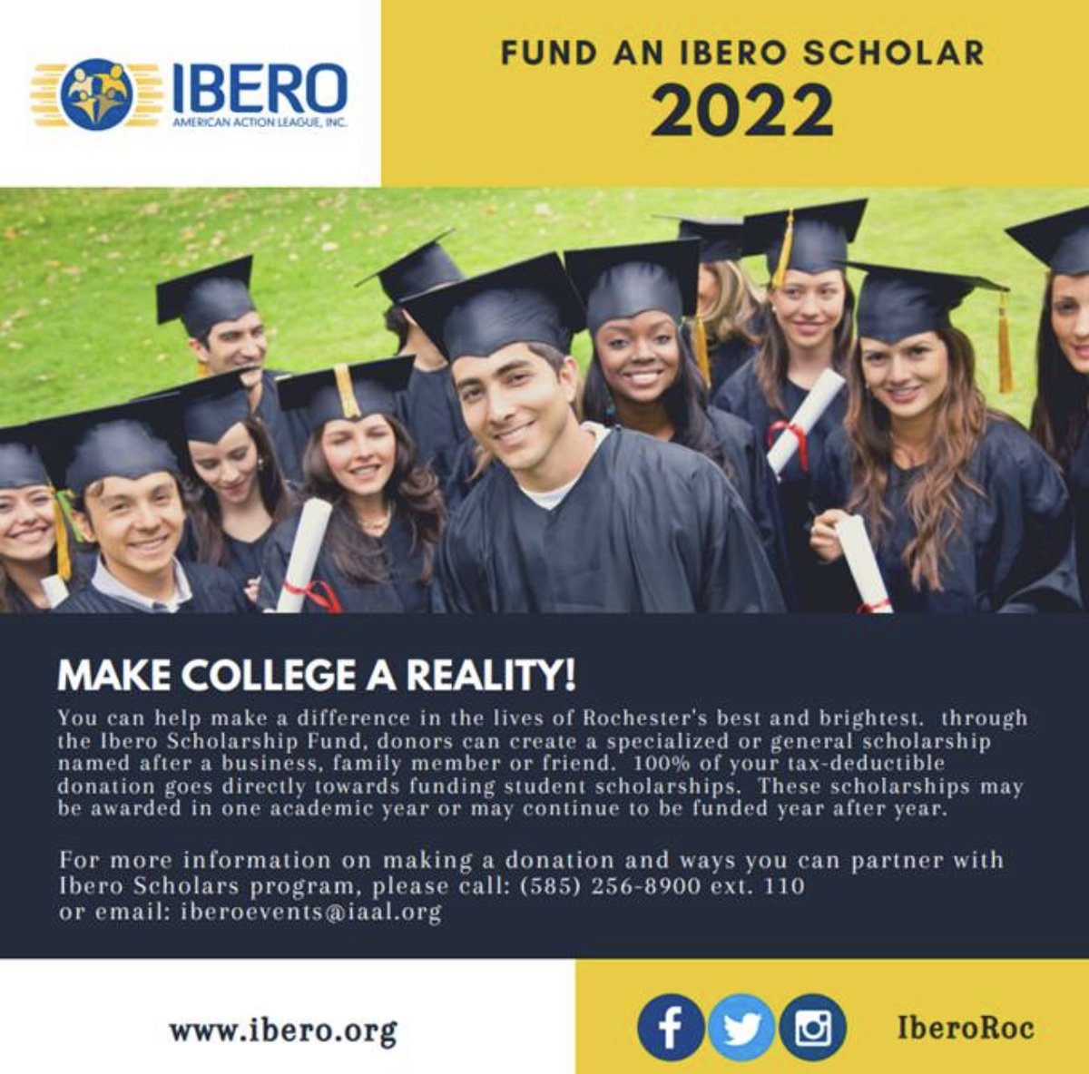 IberoRoc's tweet photo. Fund an Ibero Scholar 🗣 For more information please call 585-256-8900 ext. 110 #ibero #iaal #iberoscholar #advancededucation https://t.co/hWpR3H0x4l