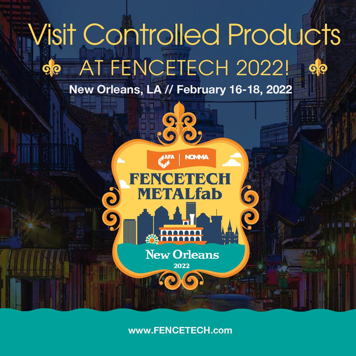 CPSGNationwide's tweet photo. Come visit us at #FenceTech 2022 in New Orleans next month. Learn about the latest in access control, crash, pedestrian gate hardware and more. We look forward to seeing you!

#YourONESource #CPSG  #crash #pedestriangate #pedestriangatehardware #accesscontrol #fencetech2022 https://t.co/DCd7B2Pqwu