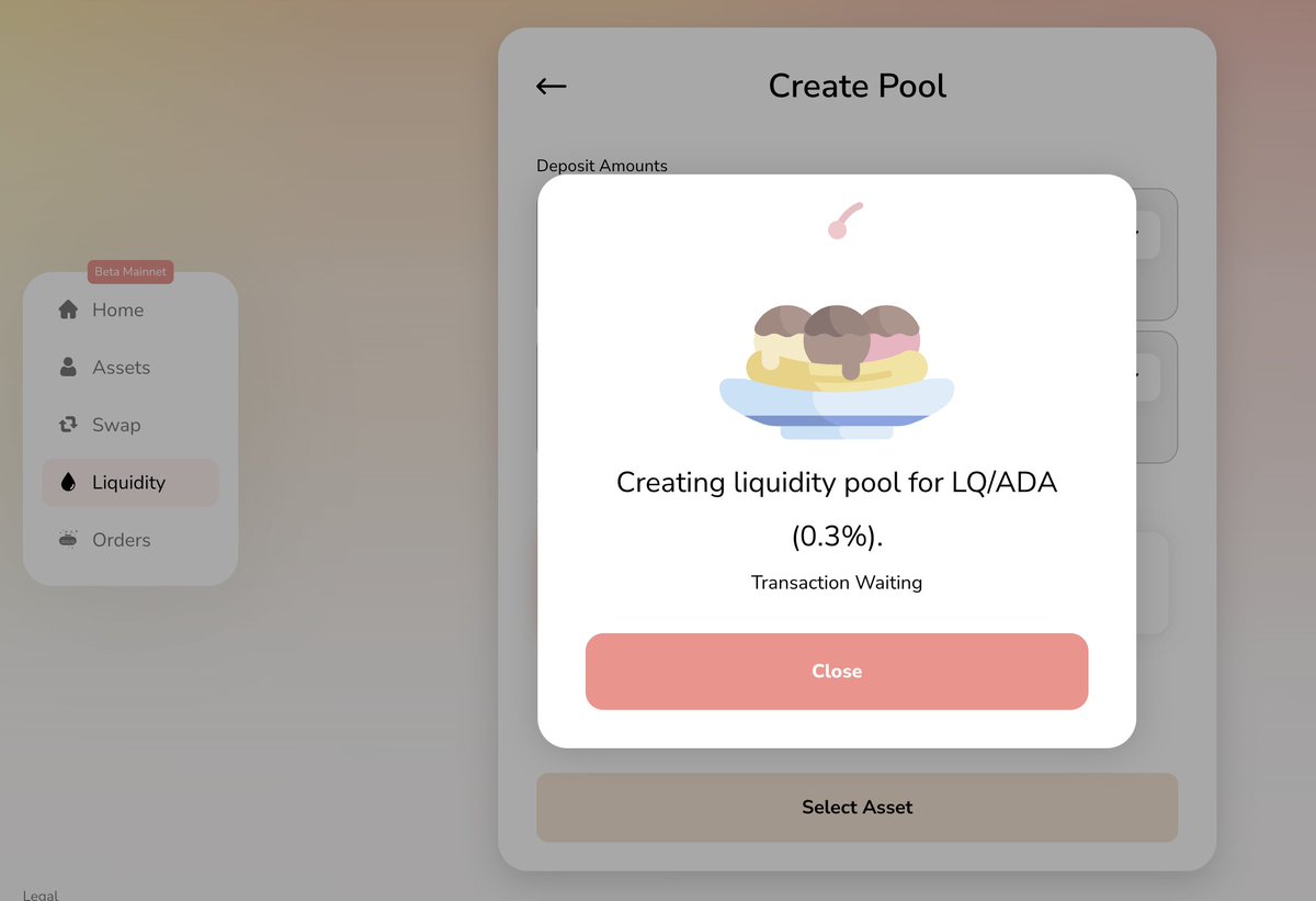 liqwidfinance's tweet image. LQ/ADA pool on @SundaeSwap beta mainnet has been created🍨
cardanoscan.io/transaction/61…

Easy to use app UI/X and Tx fee was 1.2 $ADA ⚡️

Congrats to the SSL team on the v1 protocol launch and thanks for building this incredible product it&apos;s a watershed moment for DeFi on #Cardano🚀