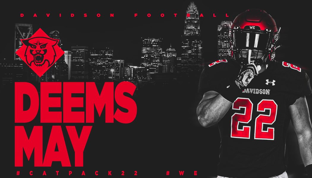 Deems May III (@deems_may6) on Twitter photo Excited to announce I have received a Division 1 offer from Davidson College! #gocats <a href="/Scott_AbellFB/">Scott Abell</a> <a href="/Coach_Hogs/">Mark Hogan</a> <a href="/DavidsonFB/">Davidson Football</a> <a href="/coachwhitson1/">Luke Whitson</a> <a href="/Cfuller29Coach/">Curtis L. Fuller</a> <a href="/coachjames29/">Chris James</a> <a href="/CoachJames90/">Chris James</a> <a href="/DeemsMay/">Deems May</a> @mustangrecruits Excited to announce I have received a Division 1 offer from Davidson College! #gocats <a href="/Scott_AbellFB/">Scott Abell</a> <a href="/Coach_Hogs/">Mark Hogan</a> <a href="/DavidsonFB/">Davidson Football</a> <a href="/coachwhitson1/">Luke Whitson</a> <a href="/Cfuller29Coach/">Curtis L. Fuller</a> <a href="/coachjames29/">Chris James</a> <a href="/CoachJames90/">Chris James</a> <a href="/DeemsMay/">Deems May</a> @mustangrecruits