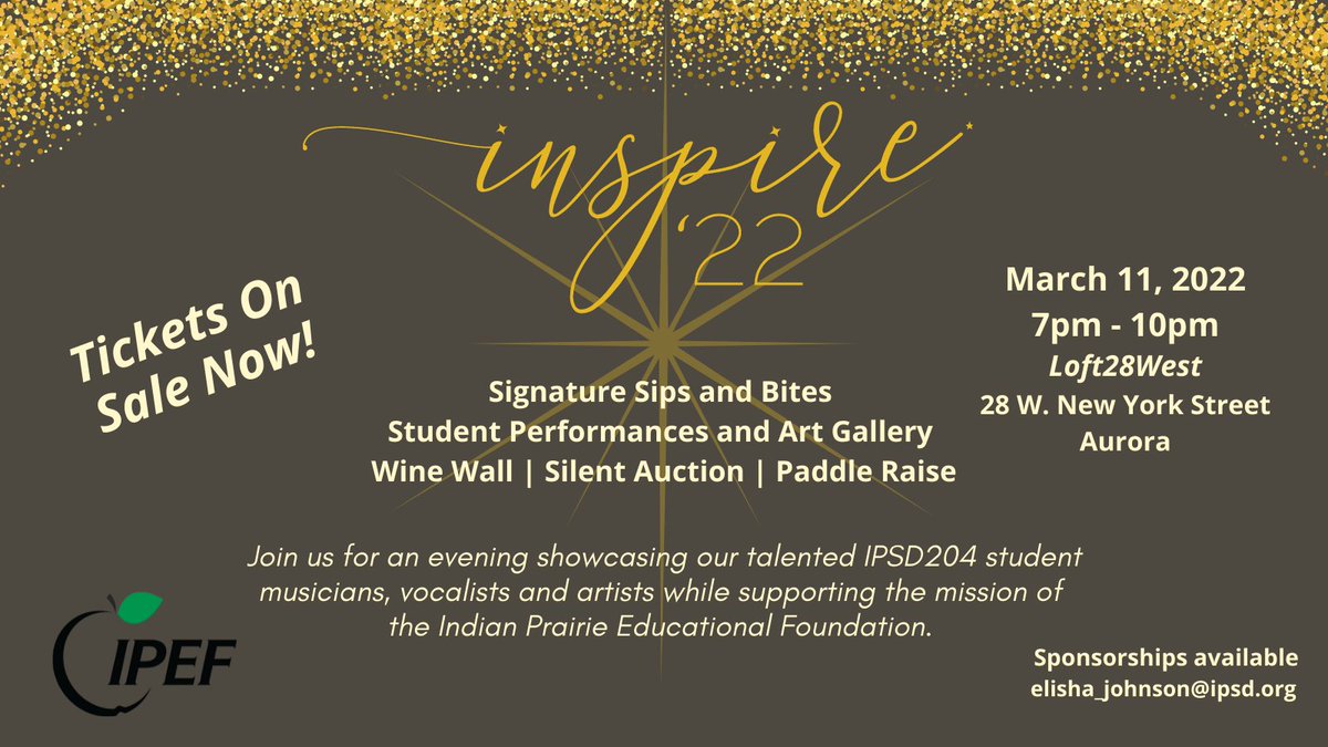 ipef204's tweet photo. Tickets on sale now for Inspire '22! Enjoy an evening showcasing our talented @ipsd204 student musicians, vocalists &amp; artists while supporting the mission of IPEF. Follow the the link for more information &amp; to purchase tickets. #inspire #community 
https://t.co/1M1VXvlWsO https://t.co/GEUMHE2dqk