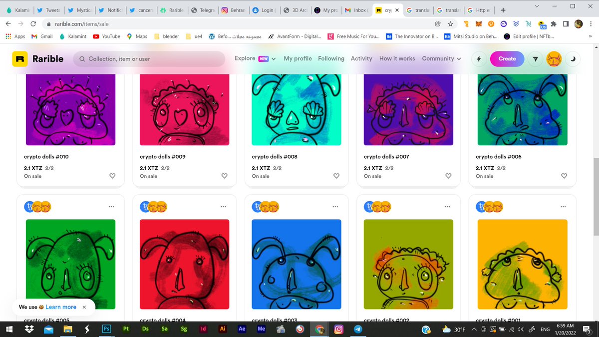 rarible.com/crypto_dolls
"100 pieces of unique generative
illustration "

The benefit of the artwork goes to homeless children

thanks for support us