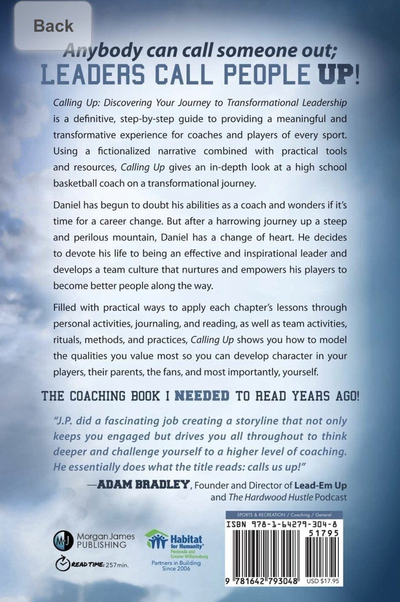 damon_a_smith's tweet photo. @Ann_Vogel4 @CoachDistance @ErwinCindy @AnjWhitman @coachwhitman @creekxc @TrackElks Calling Up - JP Nerbun. One of the best books on transformational v transactional coaching I’ve read in a long time! Great story and practical tips/exercises throughout the book to apply immediately. 

I have a digital workbook that goes with it if you’d like me to share as well! https://t.co/4PVseuF39A