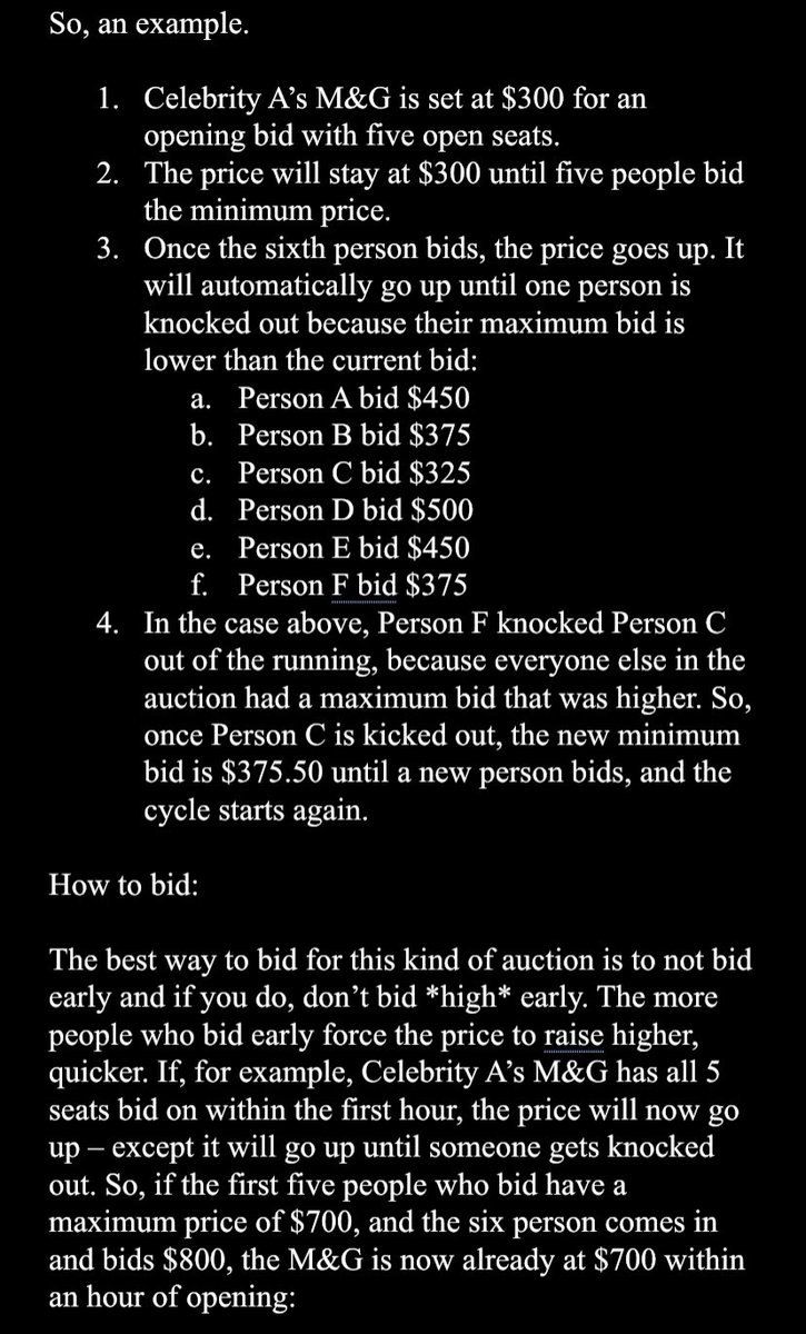 deanismybuddy's tweet photo. #SPNVegas friends. Please read this primer on HOW TO KEEP OUR M&G COSTS DOWN. pls pls pls read and share; this way we will ALL spend less.
*primary lesson? Don’t bid early. If you MUST bid early; bid low (starting price then watch the auction closely).
*please RT this version* https://t.co/z0XgOiBEdn