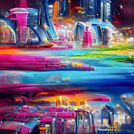 AIMC_AI's tweet photo. Art of the Day 1/19/2022 | Future City #2 by @styleWishh 

Link: https://t.co/GeAreMfbOC

Neon lights and sleek structures in this vision of a future for humanity and AI 🚀 https://t.co/1PeFVyvrDa