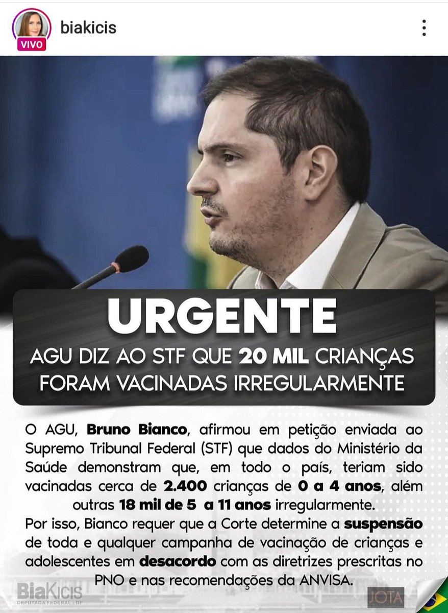 Essa vacinação tem que ser suspensa. 
Como explicar isso?