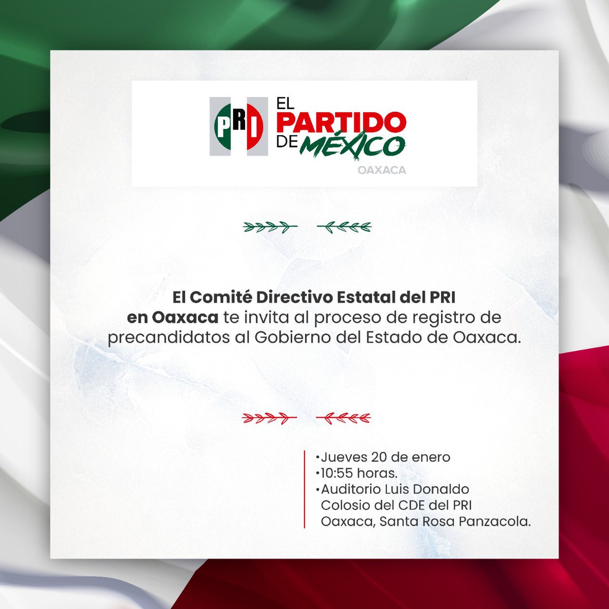 PRIOaxaca_'s tweet photo. Buenas noches, te invitamos el día de mañana al registro de nuestros pre Candidatos.
¡Acompáñanos!
@JavierVillacana
@lizconcha
@PRI_Nacional
@alitomorenoc
@alejandromurat https://t.co/rktceIQIaN