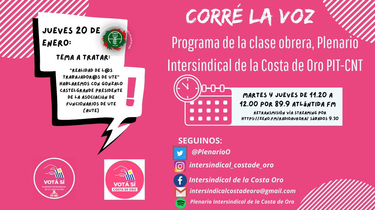 Plenario Intersindical de la Costa de Oro (@plenarioo) on Twitter photo 
