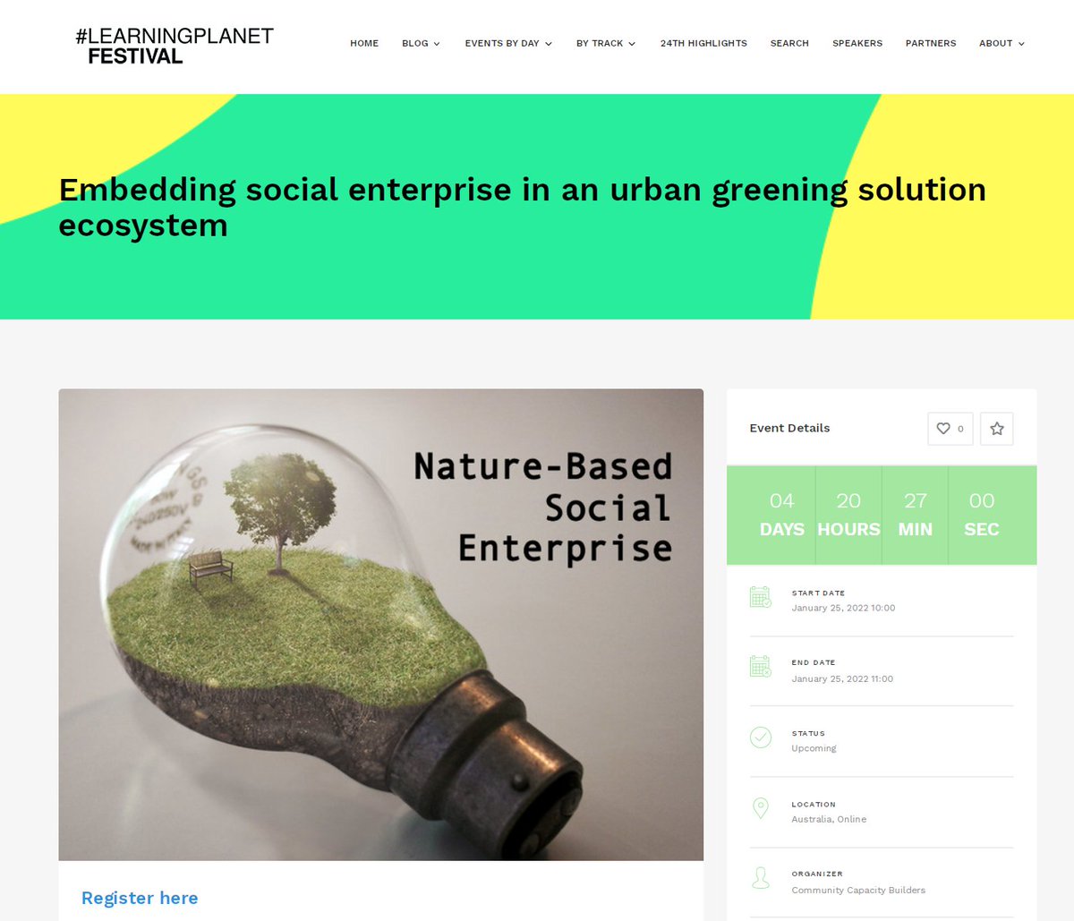 The @learningplanet_ Festival starts on Saturday!! During the Festival I'll be presenting a session on Nature-based Social Enterprise and the findings from the Greening Marion project. festival.learning-planet.org/event/embeddin…