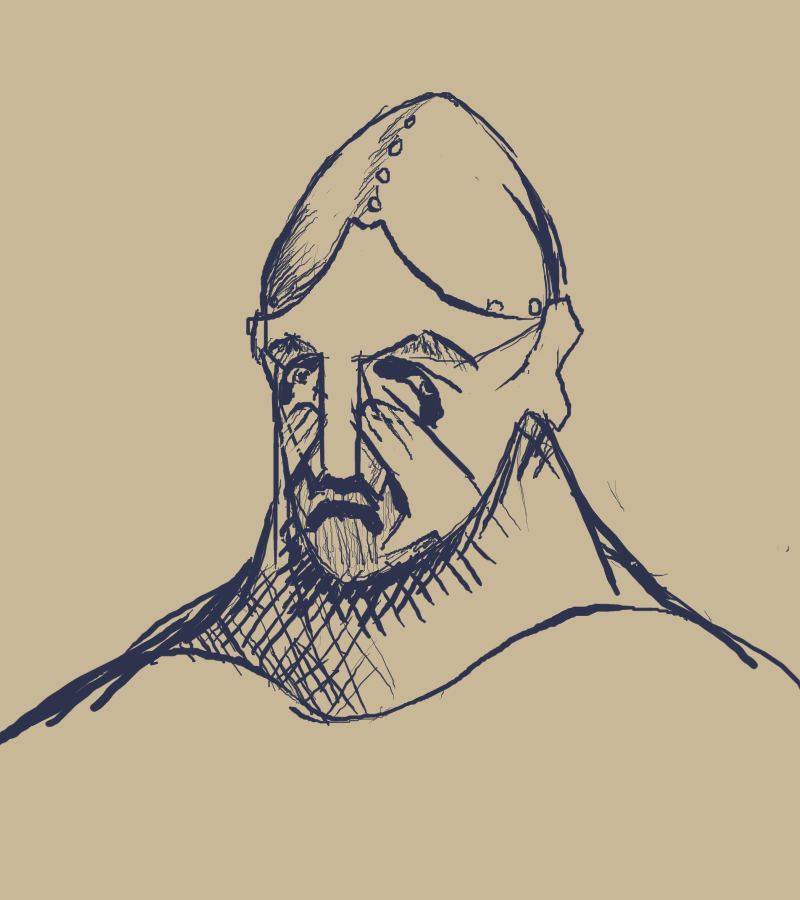 superdorf's tweet photo. Concept sketch for a D&amp;D character I'm planning out... "Catalpas, dolorous paladin". Thought I'd borrow the hand motif from "A Penitent Knight" by FlowandTorrent, https://t.co/L5U3Ei1HjJ.
- - -
#DnD #characterart https://t.co/EytG7hgOu4