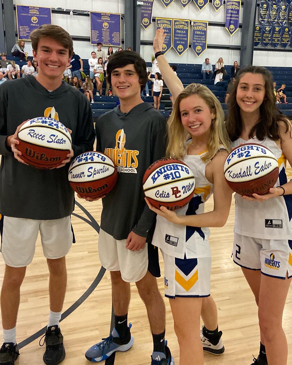 Lots of fun celebrating these four Senior basketball players with W’s by both our Varsity boys and girls teams. Congrats Knights and thank you Seniors! #PineAthletics #PineSchool #PinePride