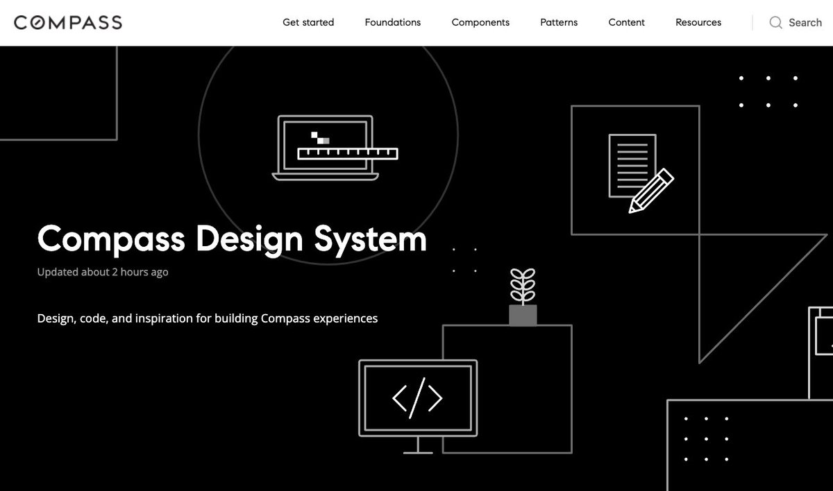 So proud of this Compass Design System team and all they've done! We launched our very first design system documentation site internally yesterday and it's looking great!