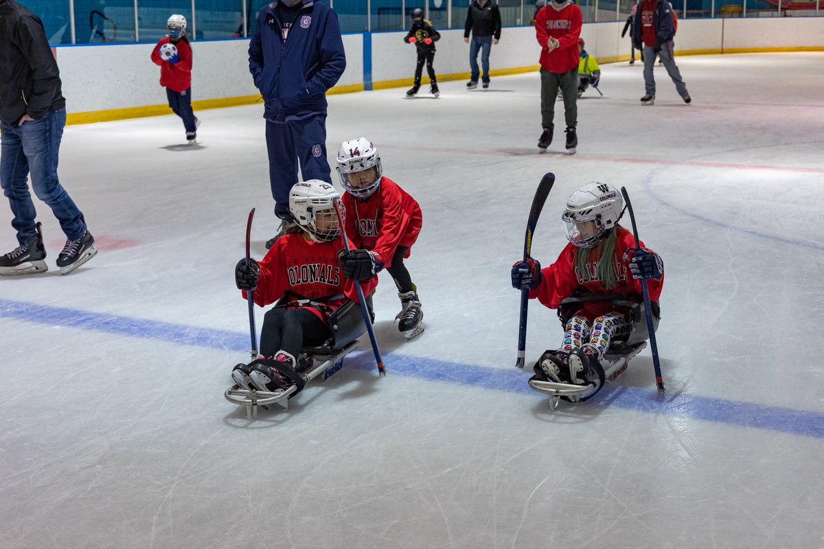 colonials_nj's tweet photo. Saturday, Jan 15, 2022 - 3 NJC teams held a Skate-A-Thon that raised over $21k for the Devils Youth Sled Hockey Program.  Looks like everyone had a great time with some very special guests. #hockeyisforeveryone 
Read more:  https://t.co/WS25mmQ85u 
@DevilsYouth @AtlanticDistr https://t.co/62xgIbCCZs