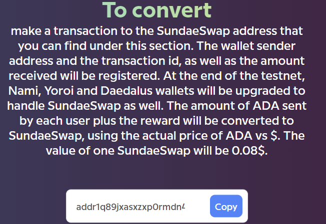 psyadapool's tweet photo. ⚠️Scam Warning!⚠️

Site: sundaeswapfinance .com
This site is promising @SundaeSwap tokens for #ADA for an early price of $0.08

Please do not use this site, all fake
#Cardano #CardanoCommunity https://t.co/JDiXwxWIh5