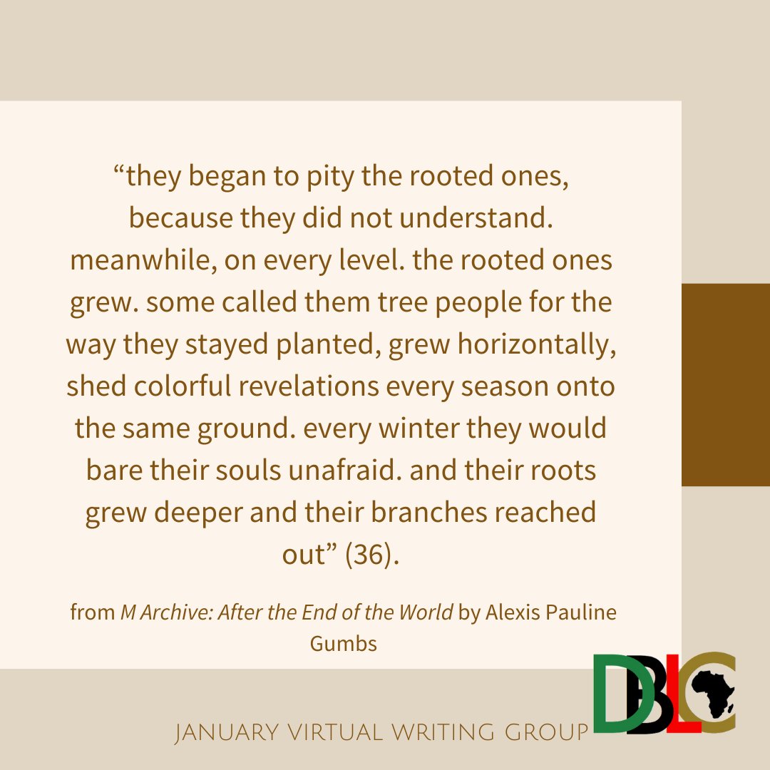 dblacorg's tweet photo. "...some called them tree people for the way they stayed planted, grew horizontally, shed colorful revelations every season onto the same ground. every winter they would bare their souls unafraid. and their roots grew deeper and their branches reached out.” #DBLACVWG #writeDBLAC https://t.co/M5q3MEwOIM