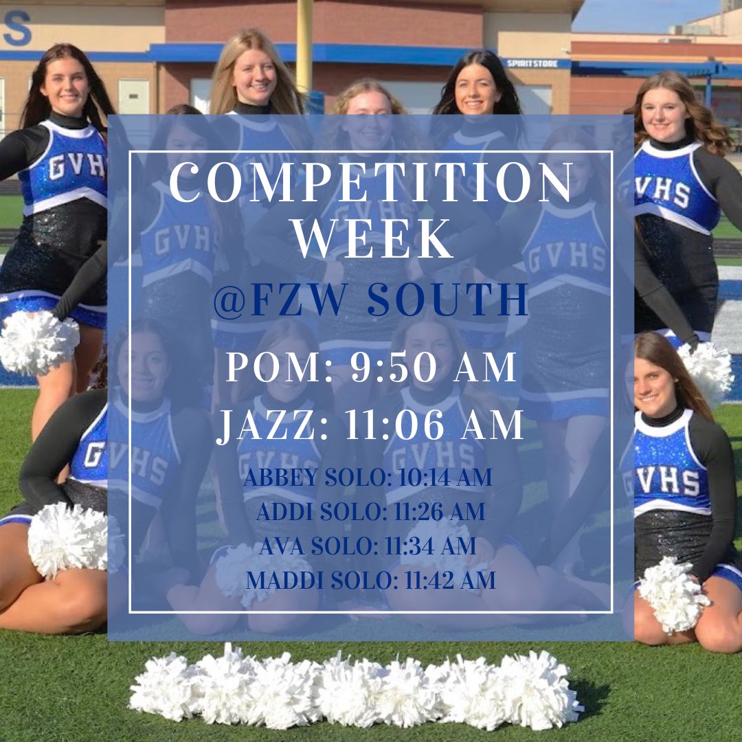 We can’t wait to travel to Fort Zumwalt to compete this Saturday! We will be taking two team routines and four solos! Be sure to wish your tallies good luck, they have been putting in the work!