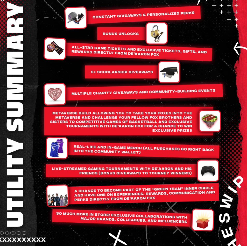 SwipaTheFoxNFT's tweet photo. 🦊Roadmap Update!

🏆 Contests &amp; Giveaways
🔐 Bonus Unlocks
⭐️ All-star &amp; Other Tickets
🎓 Scholarships
🏝 Metaverse
❤️ Charities 
&amp; MORE!

#FoxFam #NFT https://t.co/eNu39wR8pr
