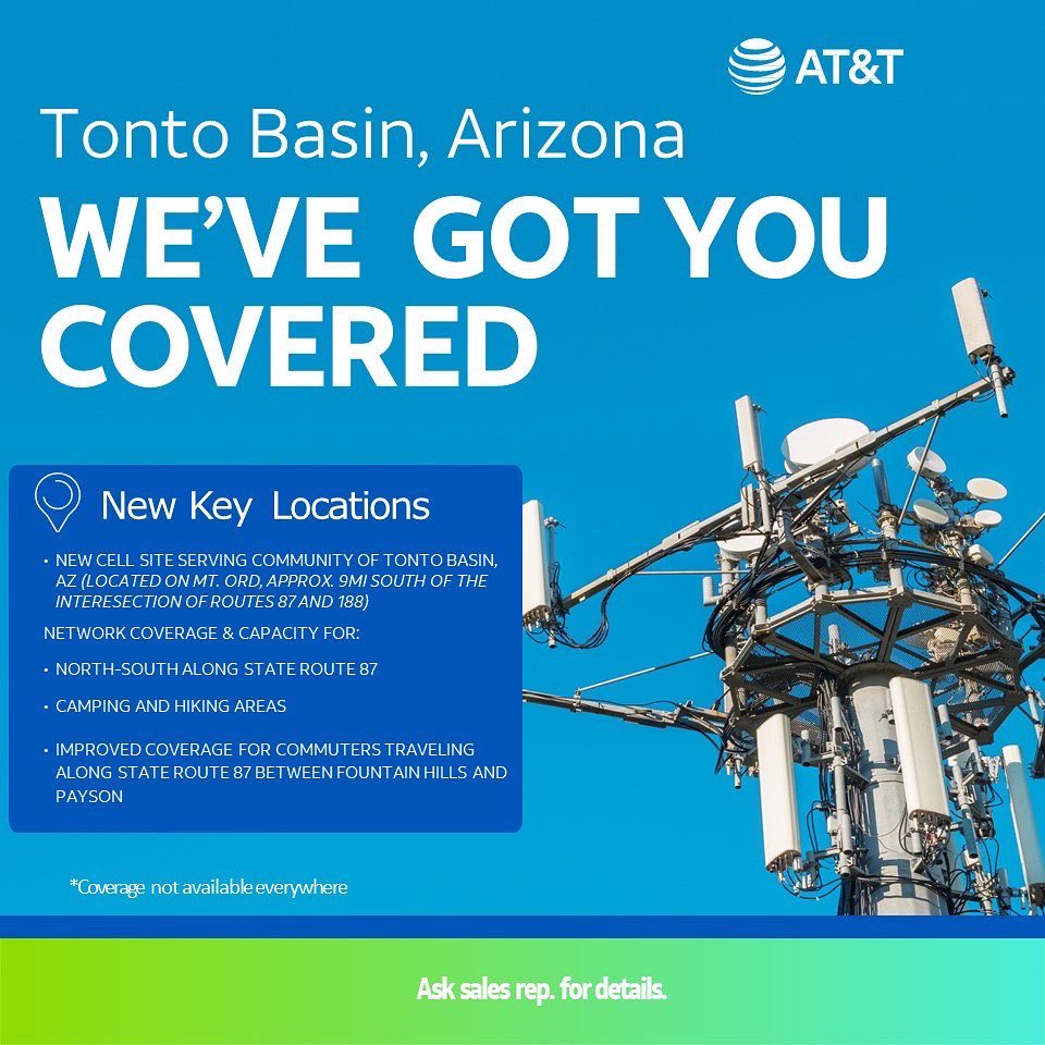 DesertSW_'s tweet photo. We are excited to announce 4 new network updates for Arizona!!! π€©
DSW we have you COVERED! Stay connected with increased capacity and expanded coverage. Visit a store today to learn more about the network near you!
#DSWVillage #ASiteIsBorn #ATT #G2NH https://t.co/1lyypkmJ4H