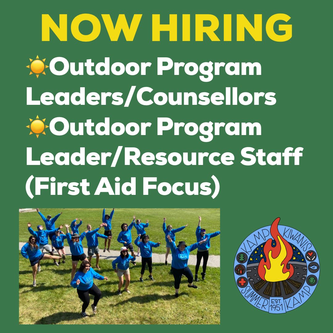 projectkampfire's tweet photo. We’re hiring for seasonal Spring & Summer jobs including Outdoor Program Leaders/Counsellors (Feb start) and Outdoor Program Leader/ Resource Staff with First Aid Focus (Apr start) https://t.co/58rcgLJXQu
#hereatkampkiwanis #kampkiwanisyyc #campjobs #yycsummerjobs https://t.co/czpwEOBNfI